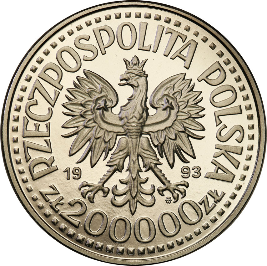 III RP. PRÓBA Nikiel 200 000 złotych 1993 Kazimierz Jagiellończyk - popiersie
